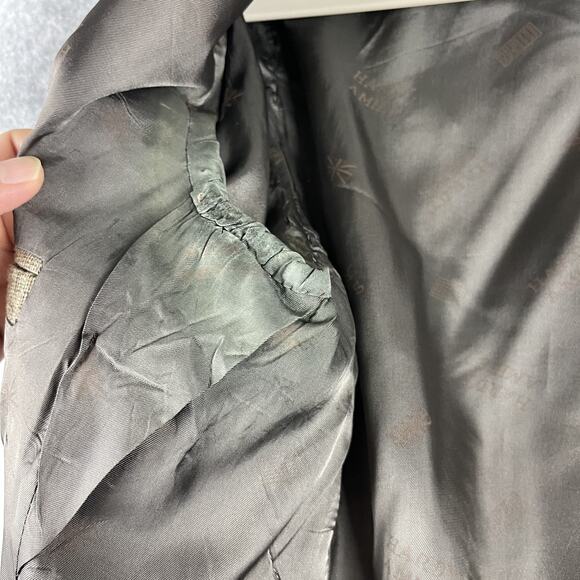 Vintage Hardy Amies Blazer Sport Coat Mens 40R Tan Plaid Wide Lapel Academia - Picture 16 of 16